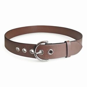 COACH 3980 Women’s Brown Leather Belt Silver Solid  Brass Hardware - M 36
